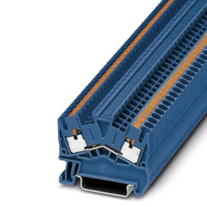 Phoenix Contact Feed-Through Terminal Block; PTS 2.5 BU ; 20A; 600V; 1-Level; #26 - #12; Push-In Connection; Blue